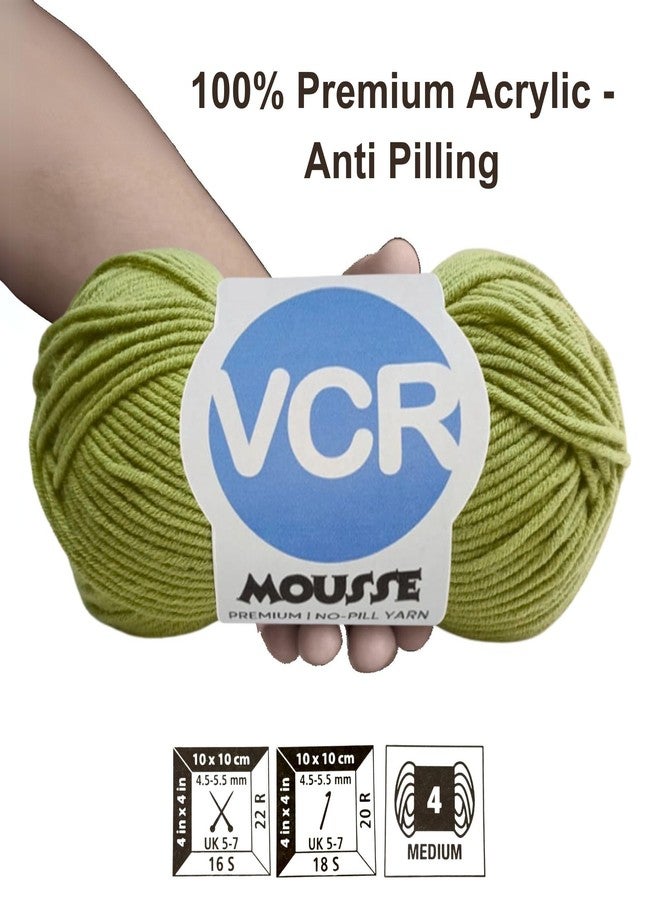 VCR 4ply Mileatry Green Yarn, 100 Grams Hank, 190 Meters Length, Acrylic Ball for Crochet and Knitting, Soft Crosia Threads, Pack of 1 Yarn, Suitable for DIY Crafts - Image 3